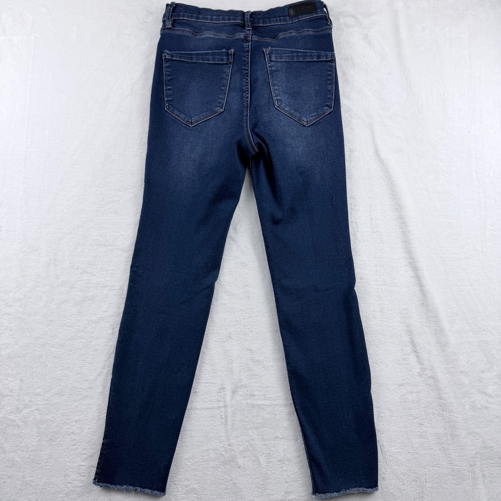 Nicole Miller Jeans Soho High Rise Ankle Skinny Dark Wash Raw Hem Size 6 - Picture 2 of 10